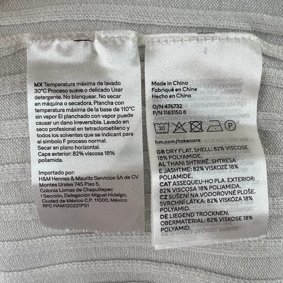 H&M Divided White Sweater Ribbed Knit Turtleneck Long Sleeve Pullover M Medium - Picture 6 of 7